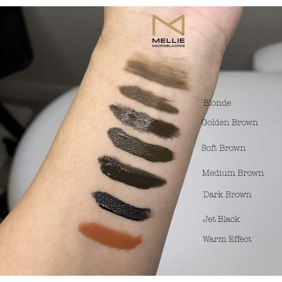Mellie Microblading Pigment Medium Brown 10 ml/.35 fl oz No Mixing Long Lasting - Picture 3 of 9